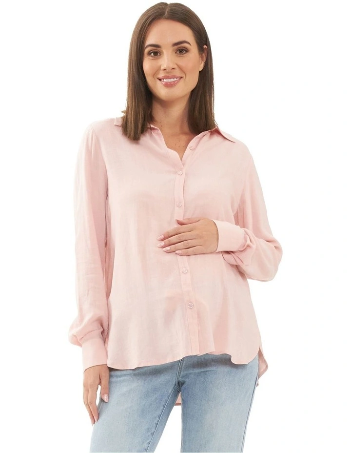 Clara Relaxed Shirt in Soft Pink