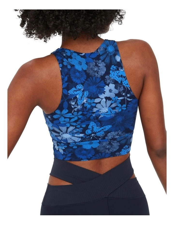 Real Me Xtra Twist Crop Tank Top in Blue Lion
