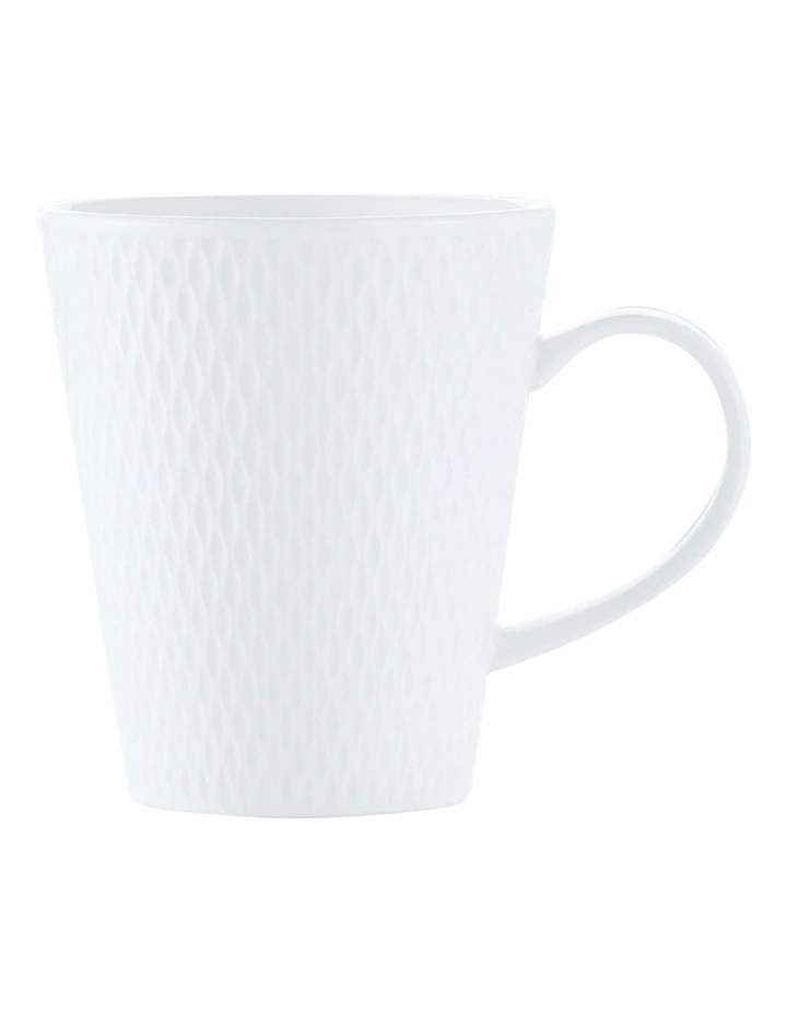 Basics Diamonds Conical Mug in White