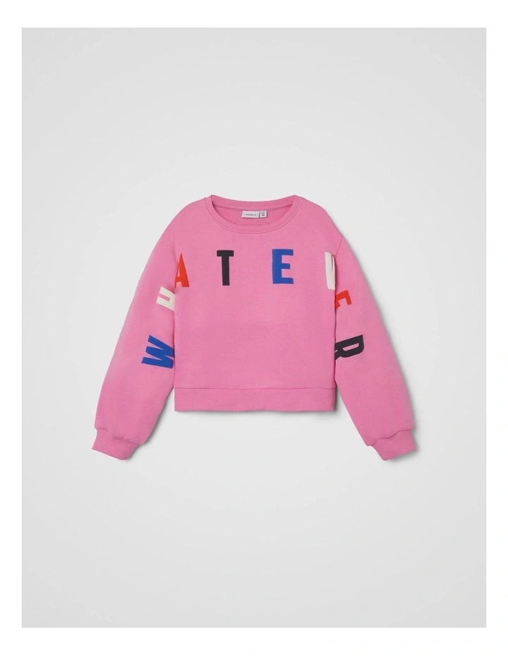 Lilje Loose Printed Jumper in Pink Cosmos
