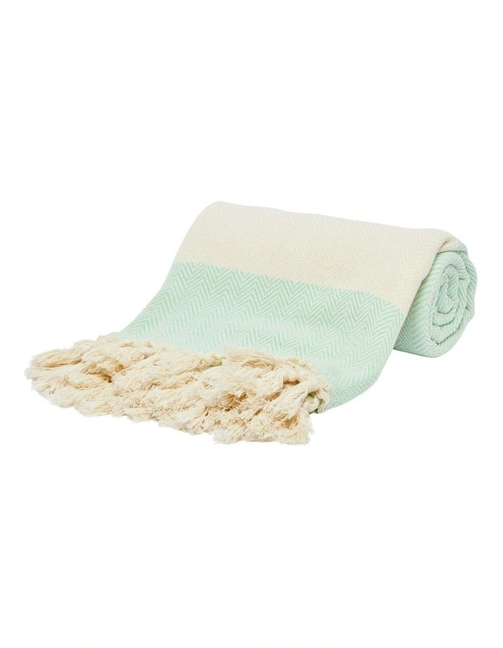 Zig Zag Turkish Towel in Turquoise