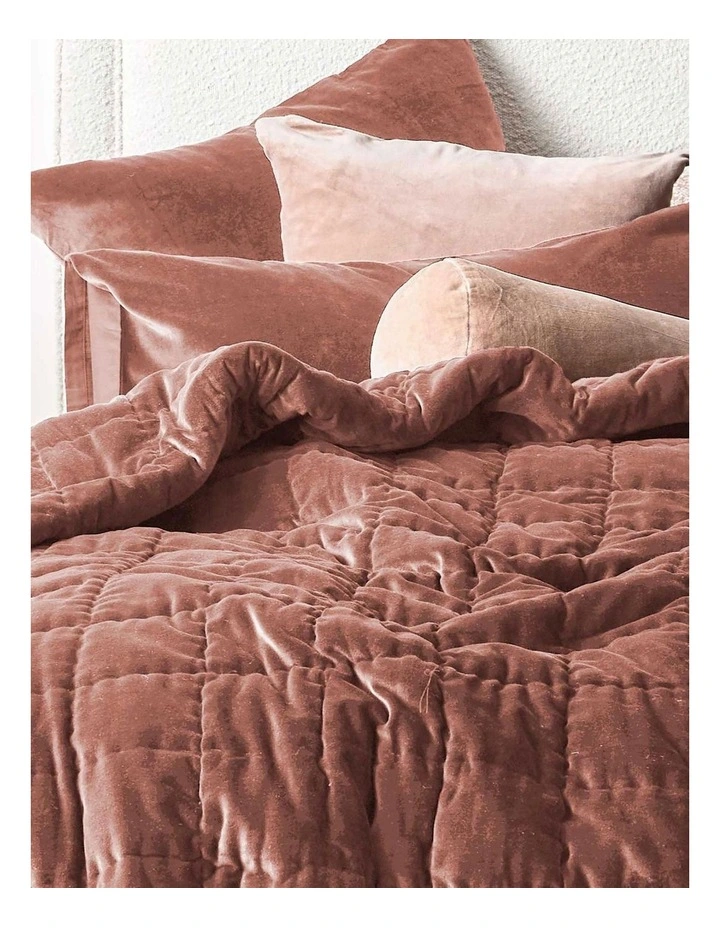 Luxury Velvet Coverlet in Clove