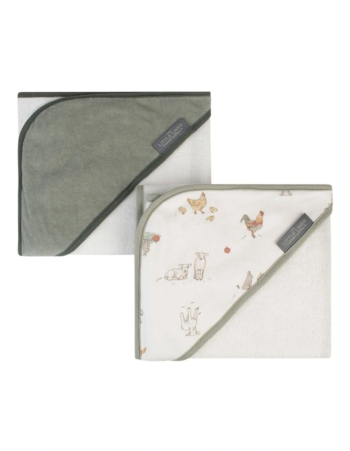 Hooded Towel 2 Pack in Sage Green