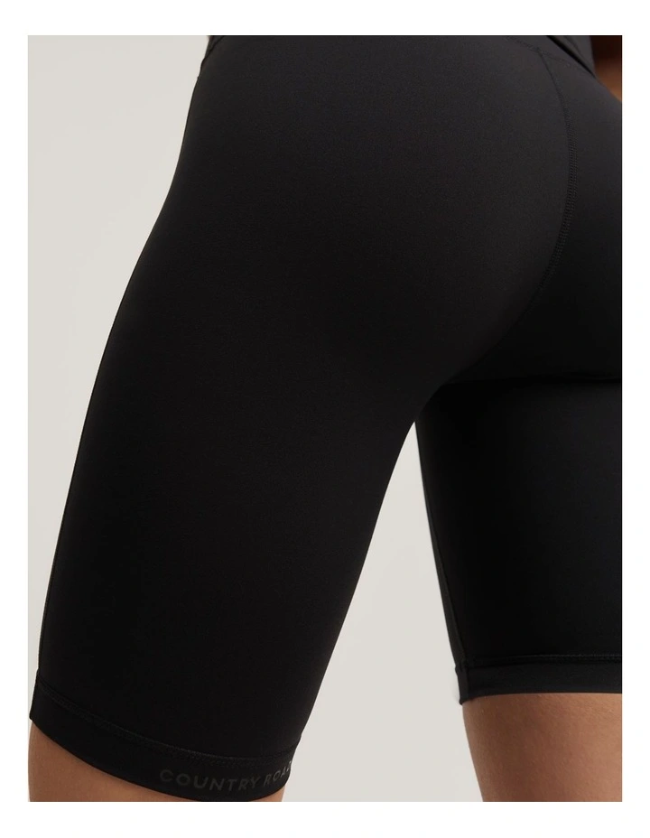 Recycled Nylon Blend Bike Short in Black