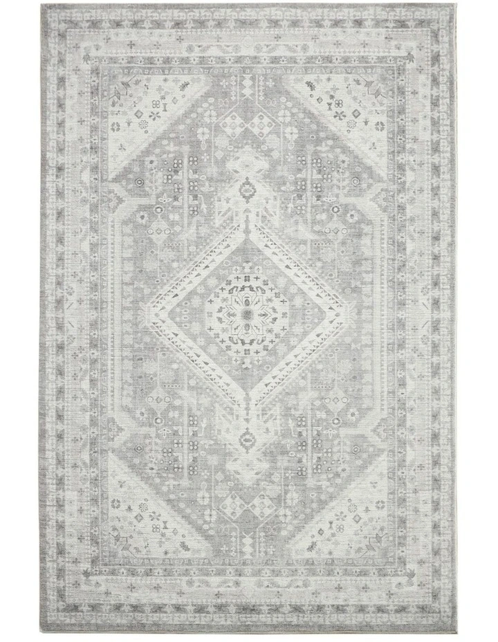 Lagos Machine Washable Rug 90x150cm in Grey