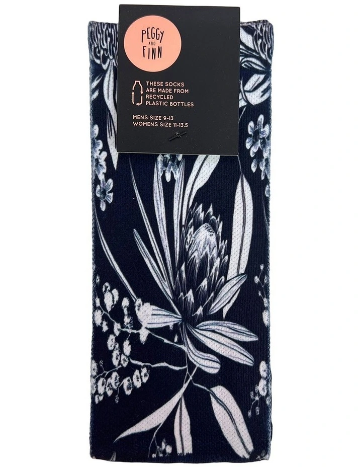 Recycled Polyester Natives Socks in Navy
