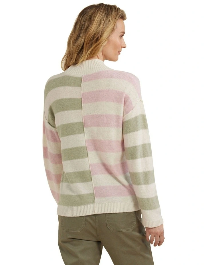 Soft Stripe Sweater in Pink Mix