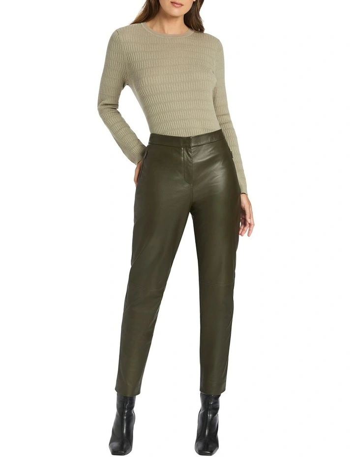 Charlise Leather Pant in Green