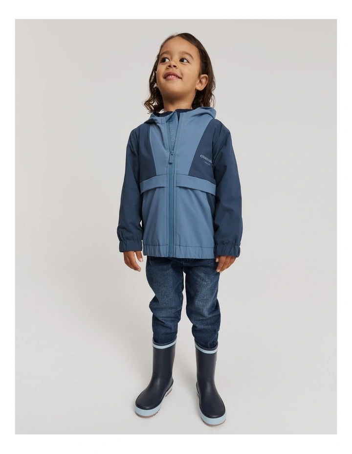 Zip Rain Jacket in Navy