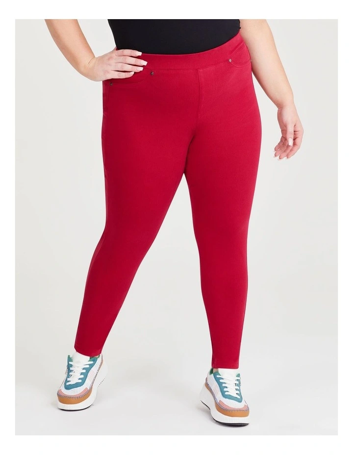 The Best Friend Denim Jegging in Persian Red