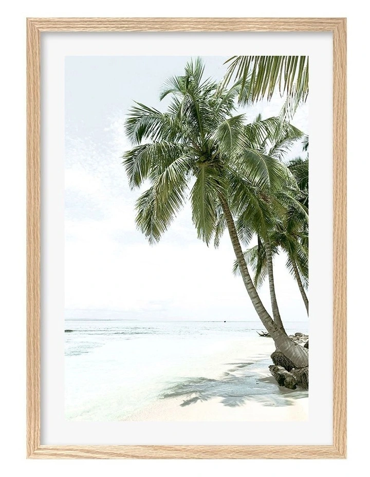 Australian Made Palm Island Dreams Art Print A2 in Natural Frame