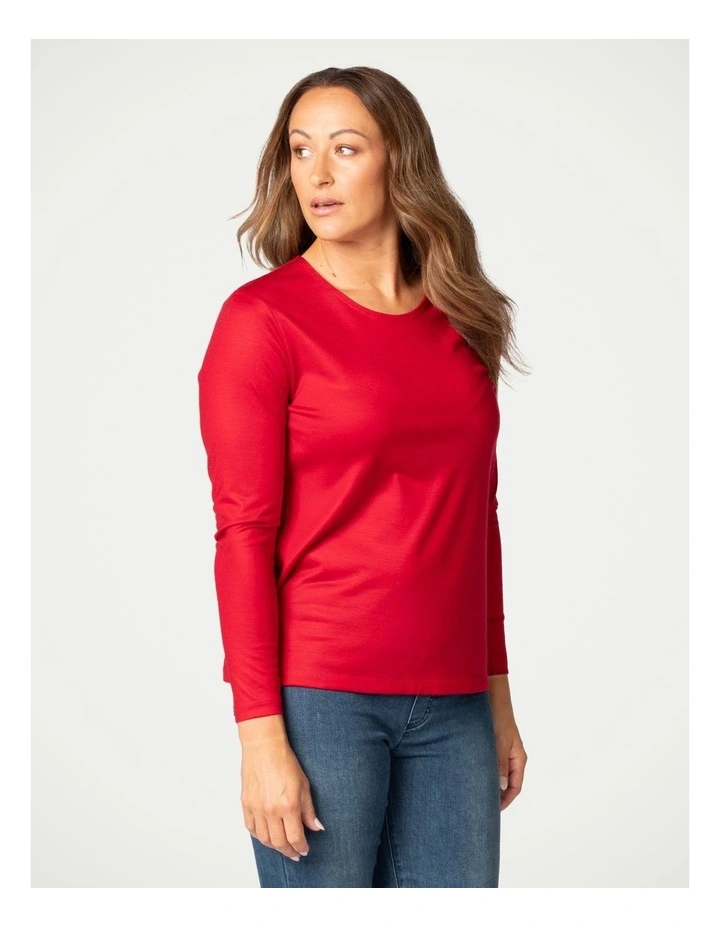 Hedrena Classic Long Sleeve Tee in Red