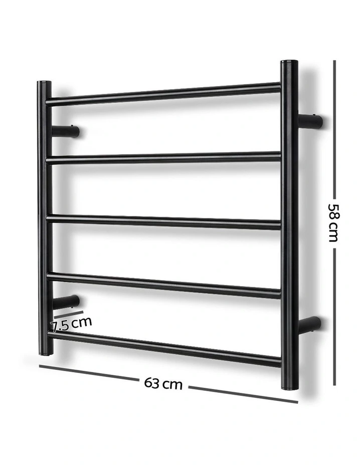 Electric Heated Towel Rail Rack Wall Mounted Clothes Dry Warmer 5 Bars