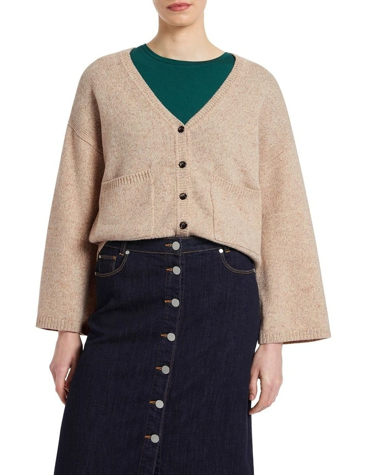 Marise Merino Cardigan in Caliza Marle