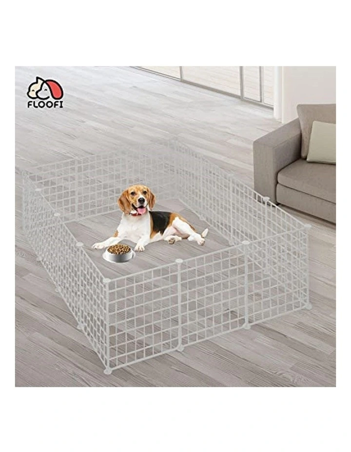 Multifunctional Aluminum Easy Assembly Small Pet Playpen in White