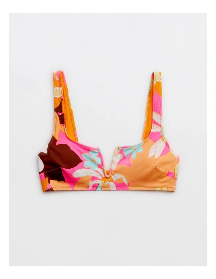 V Wire Scoop Bikini Top in Pink