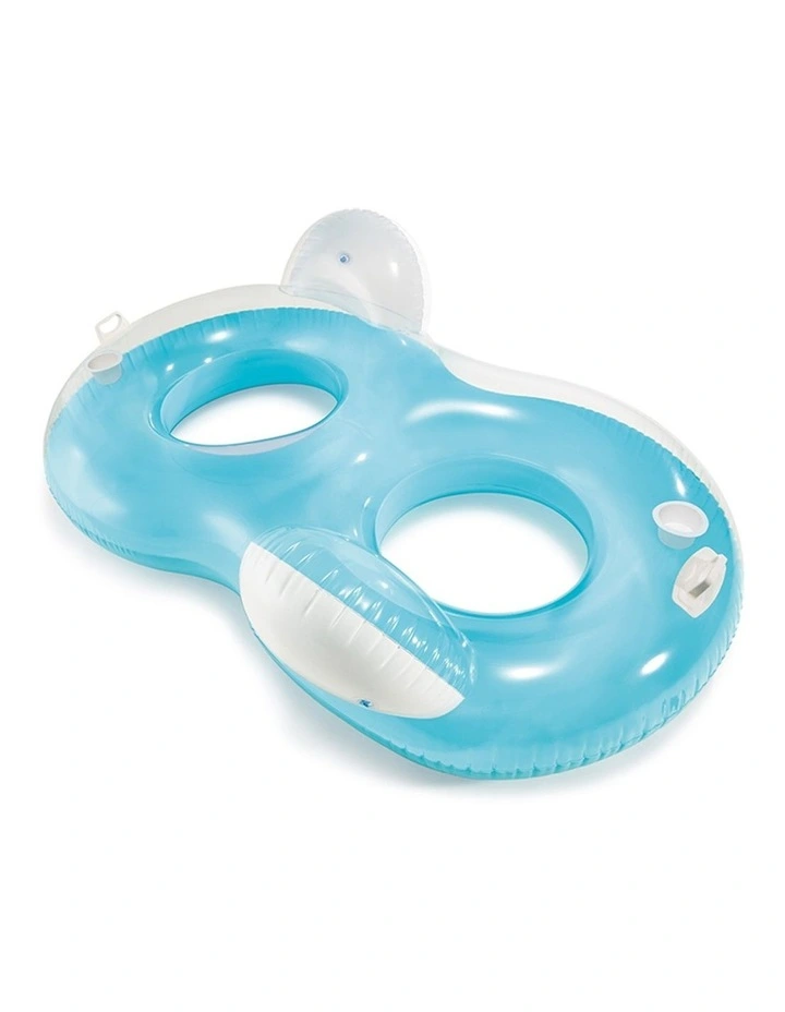 Double Pillow Back Lounge 1.9m Inflatable Swim Pool Ring Float Chair