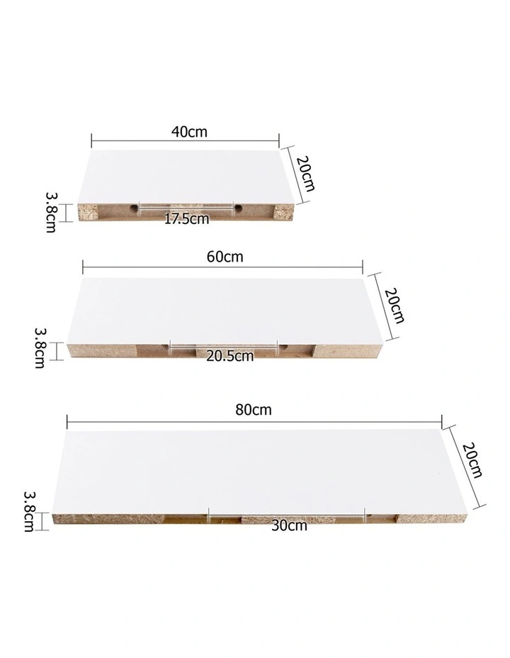 3 Piece Floating Wall Shelves