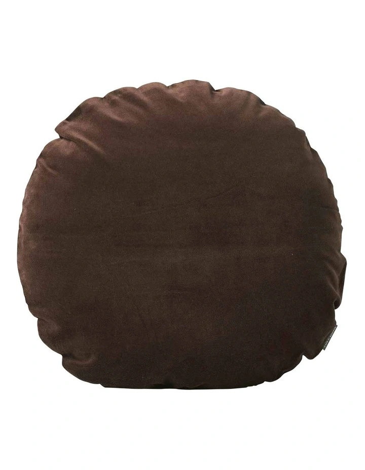 Luxury Velvet 55cm Round Cushion in Chocolate