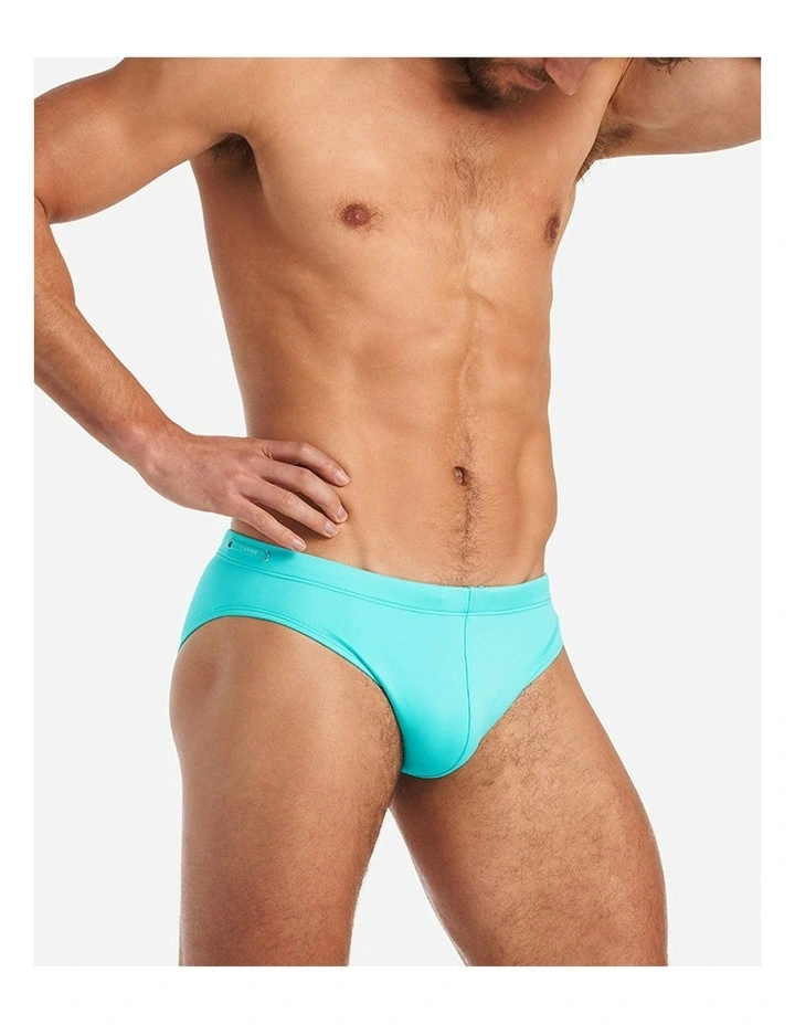 Grid Swim Brief in Bondi Blue