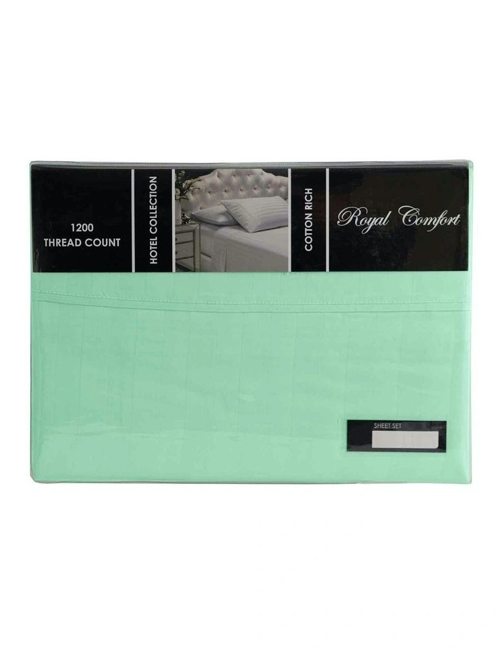 Damask 1200TC Cotton Sateen Sheet Set in Mist