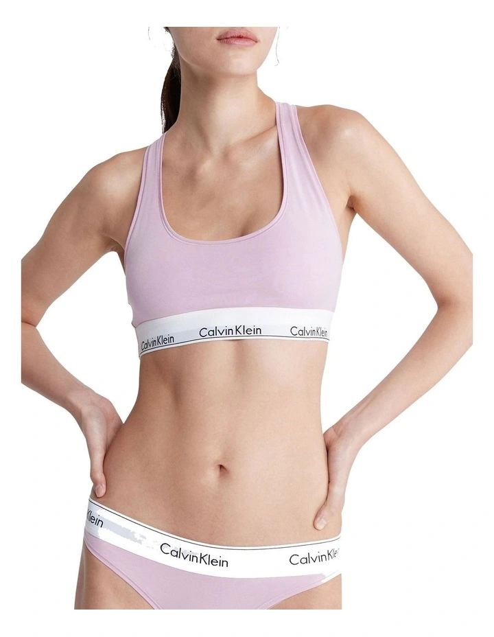Modern Cotton Unlined Bralette in Pink