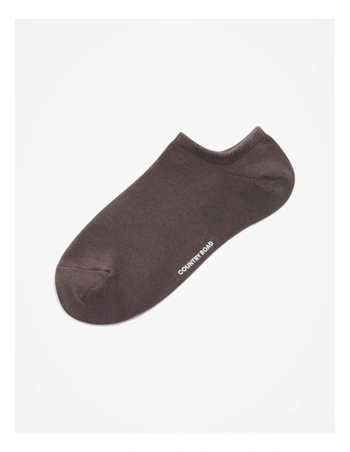 Australian Cotton Blend Sneaker Socks in Truffle