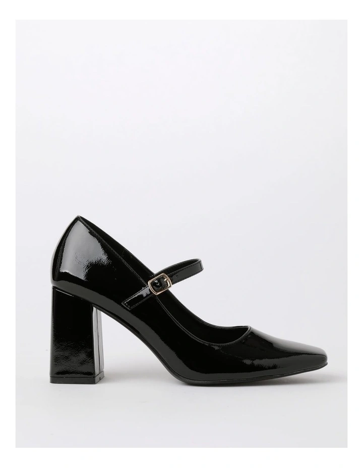 Waverley Heeled Shoe in Black Patent
