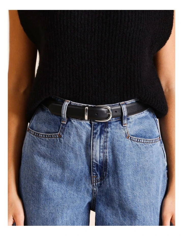 Leather Belt in Black