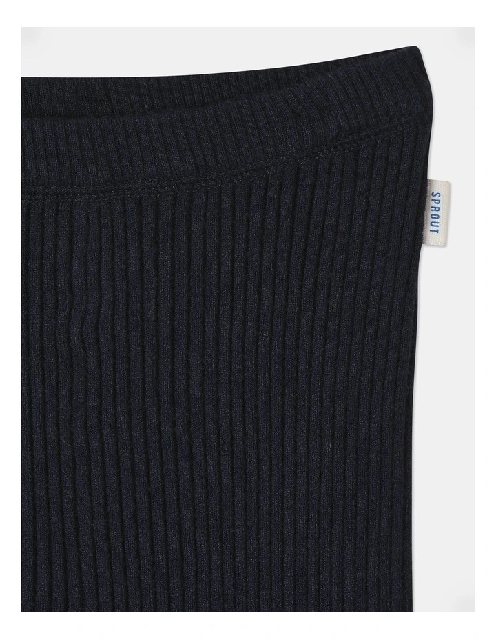 Essential Knit Rib Legging in Navy