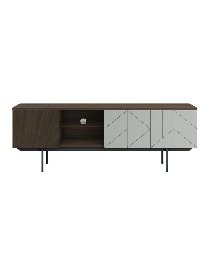 MIA Pre-Assembled TV Unit in Walnut And Grey