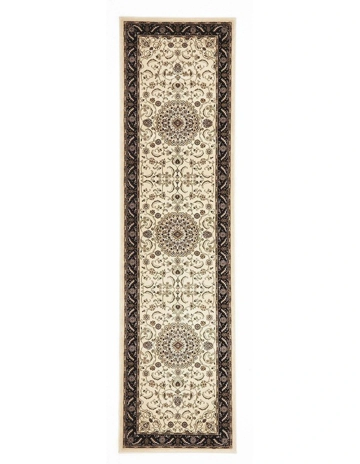 Sydney Medallion Runner Rug in Ivory