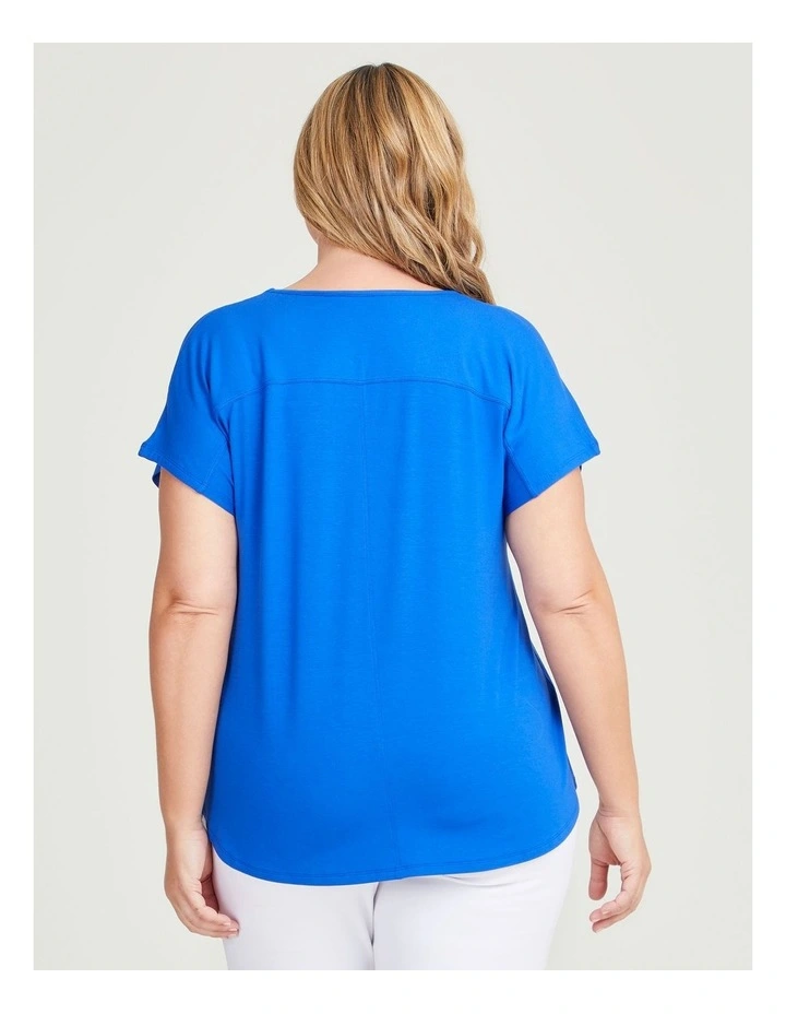 Natural Everyday V-Neck Top in Coastal Blue