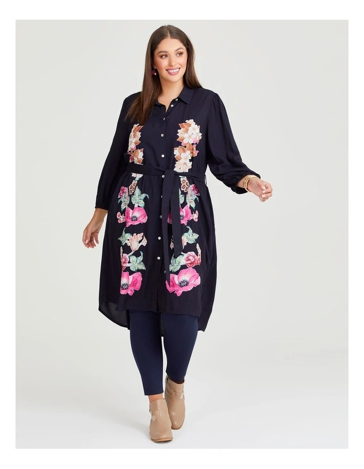 Natural Bouquet Patchwork Shirt in Print