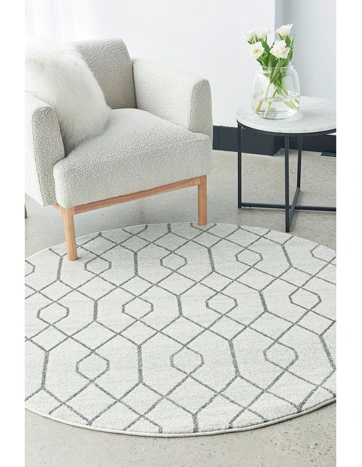 Paradise Hailey Round Rug in White