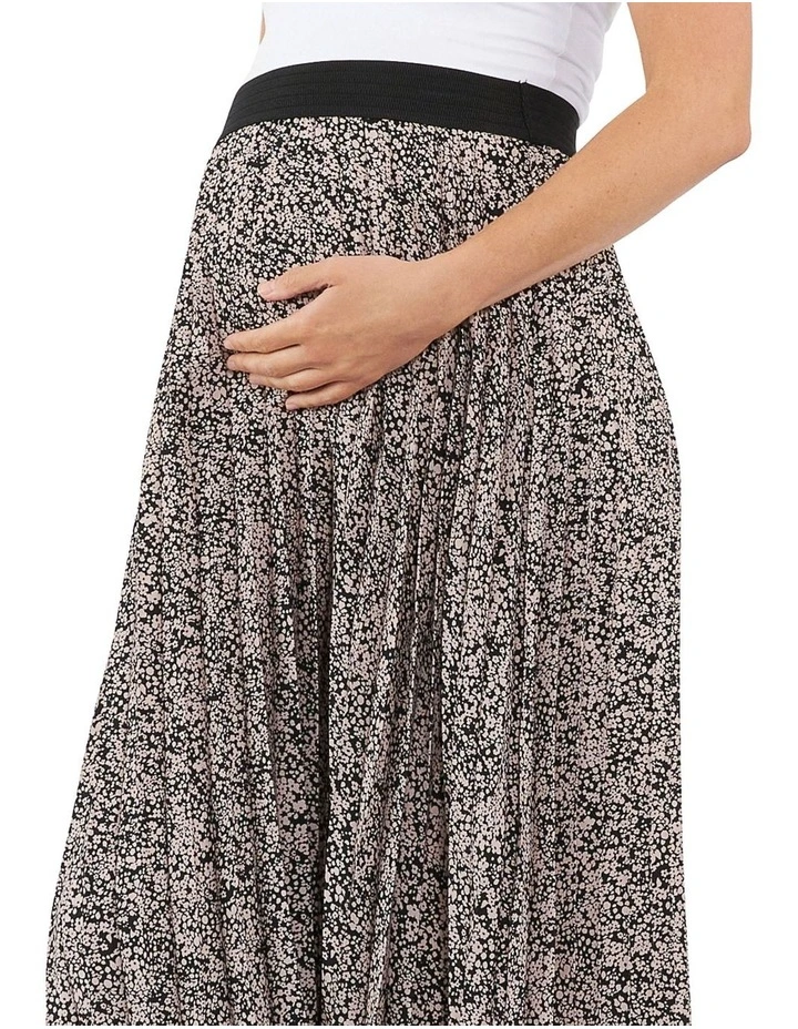 Florence Pleat Skirt in Black/Pink