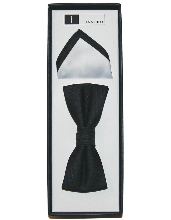 Black & White Tie And Hank Set