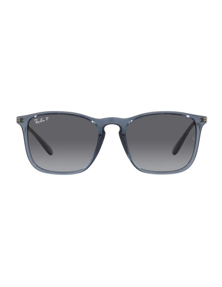 Chris Polarised Sunglasses in Transparent Blue