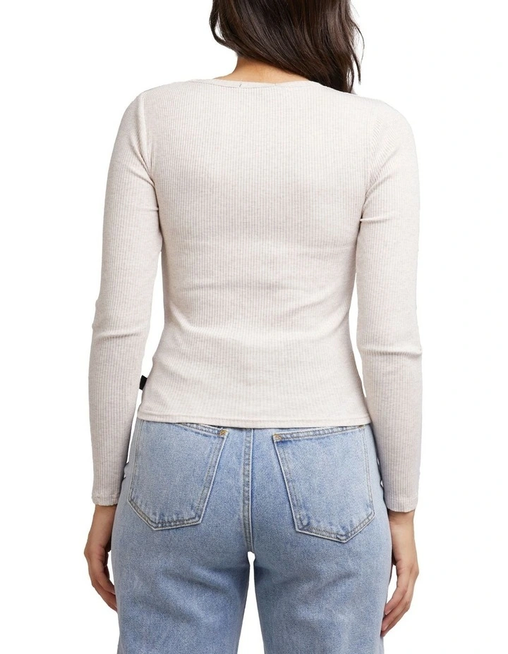 Long Sleeve Baby Rib Tee in Cream