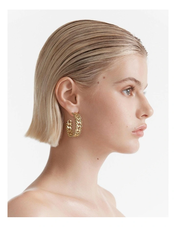 Lost Chain Hoop Earrings in Gold