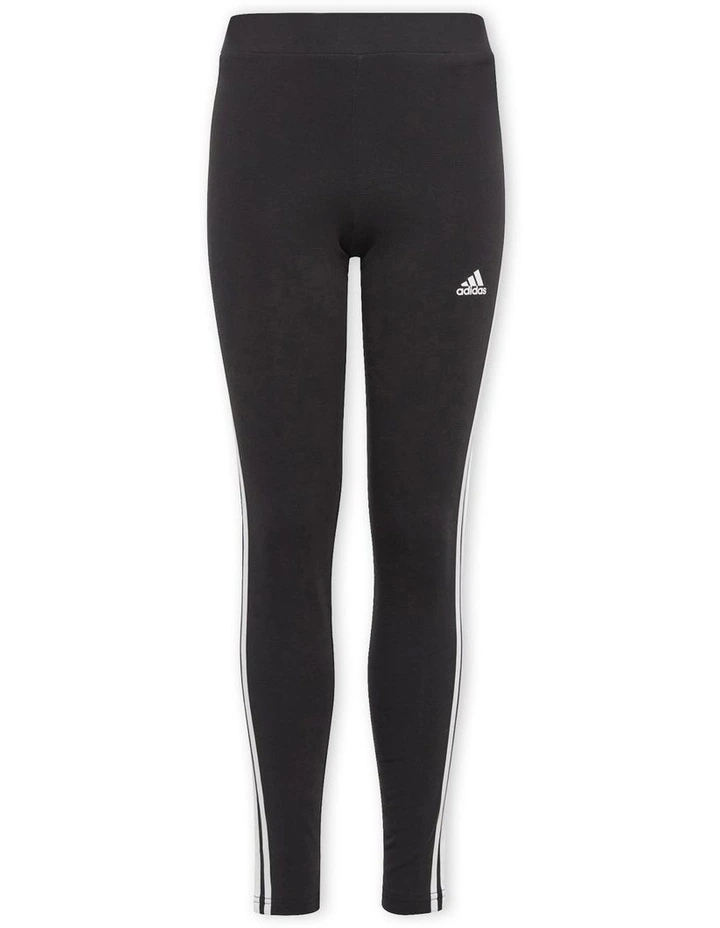 Essentials 3-Stripes Cotton Leggings in Black
