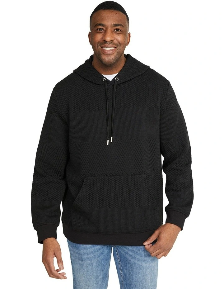 Bradley Jacquard Hoodie in Black
