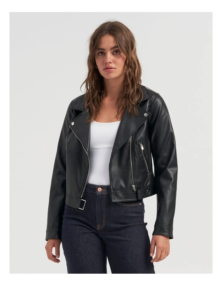 Best Faux Leather Biker Jacket in Black