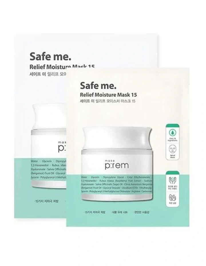 Safe Me. Relief Moisture Mask 15 Bundle 10 Piece 20g