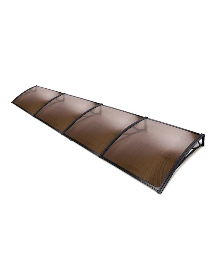 Window Door Awning Canopy Sheet Plastic Frame 1mx4m in Brown