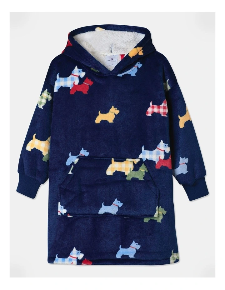 Dogs Oversized Hoodie in Bright Blue