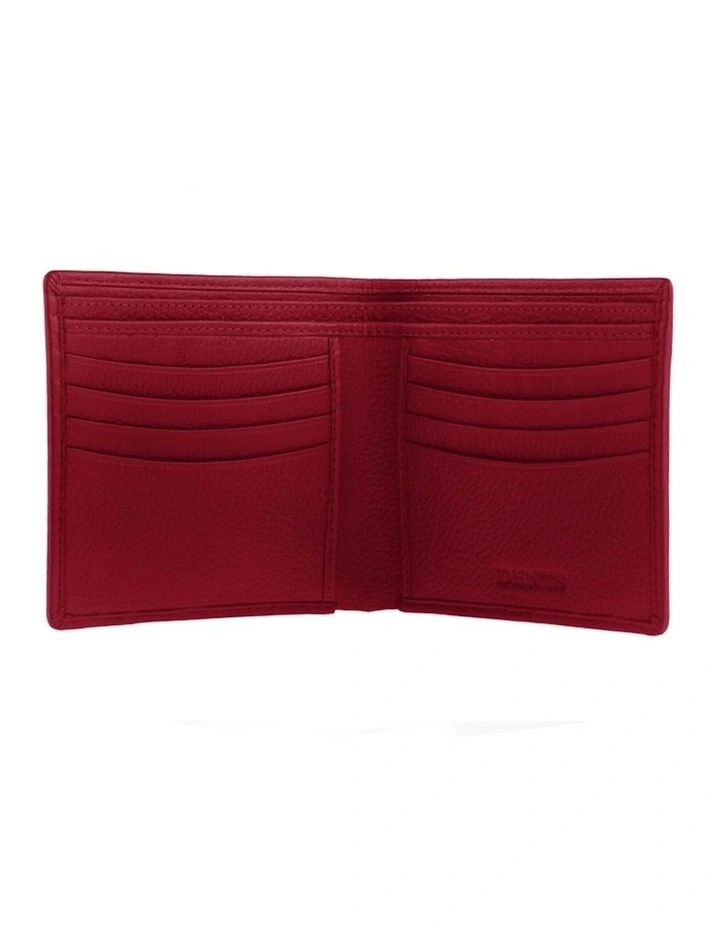 Pebble Grain Billfold Wallet in Ruby