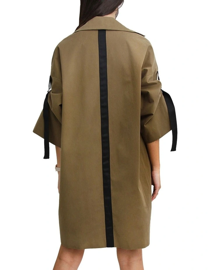 Russian Romance Oversized Trench Coat in Green