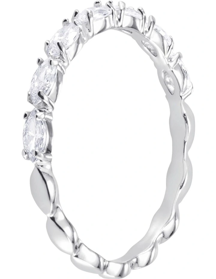 Vittore Ring Marquise Cut Rhodium Plated in White
