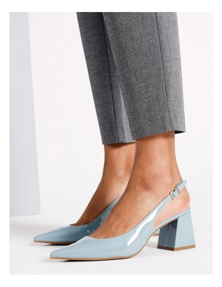 Rita Heeled Shoe in Blue Patent